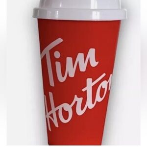Tim Hortons Coffee Large Reusable Cup 18oz Travel Canada Red Maple Leaf NEW Gift
